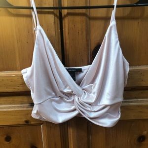 Satin forever 21 crop top